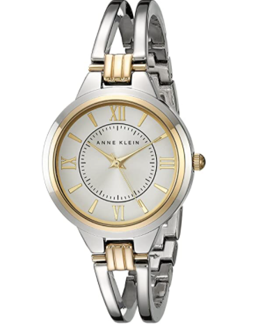 Anne Klein Women'sTwo-Tone Open Bangle Watch good friday gift idea for wife 2021