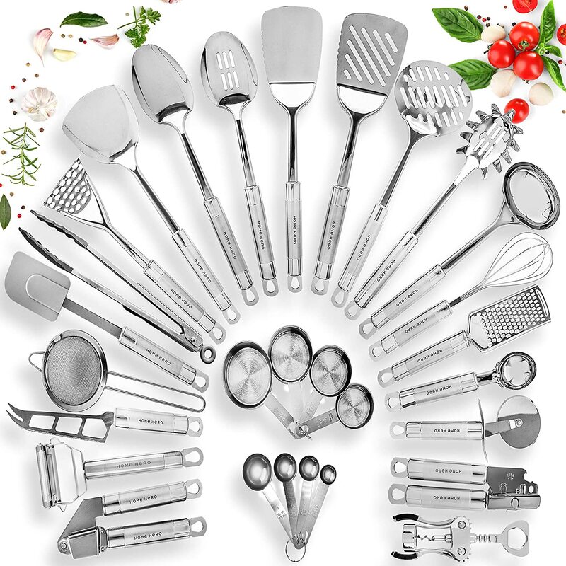 HOME HERO Stainless Steel Kitchen Utensil Set for mothers day unique gift 2021